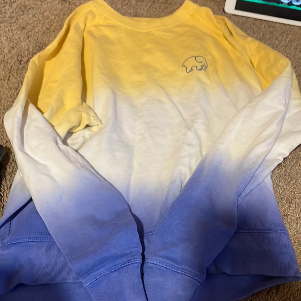 Kids Yellow and Blue Ombre Ivory Ella Sweatshirt